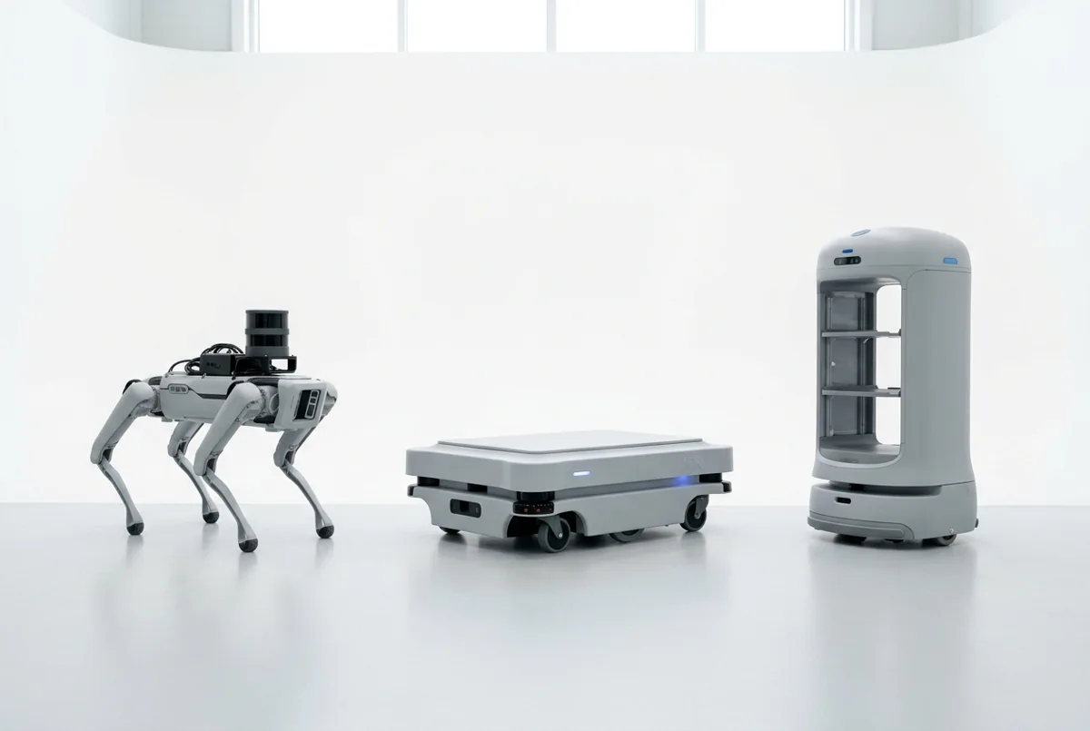 A quadruped inspection robot, an autonomous mobile robot and an indoor service robot